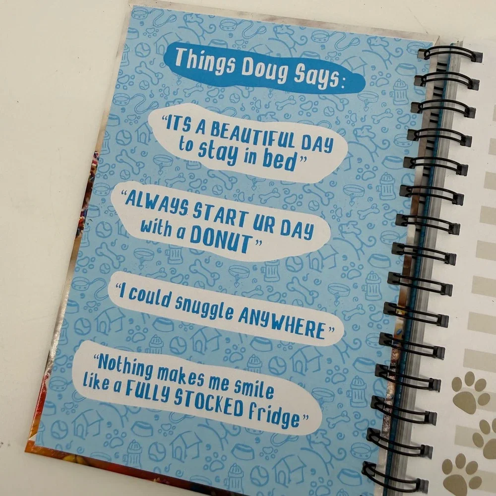 Doug the Pug Spiral Notebook Donut Pug Life Lined Journal Inkology‎ 500158 8x6